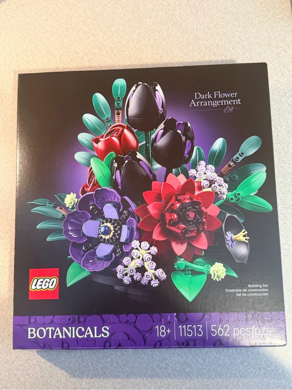 Lego Dark Flower Arrangement - EMPTY BOX ONLY COLLECTOR ITEM * FREE SHIPPING *